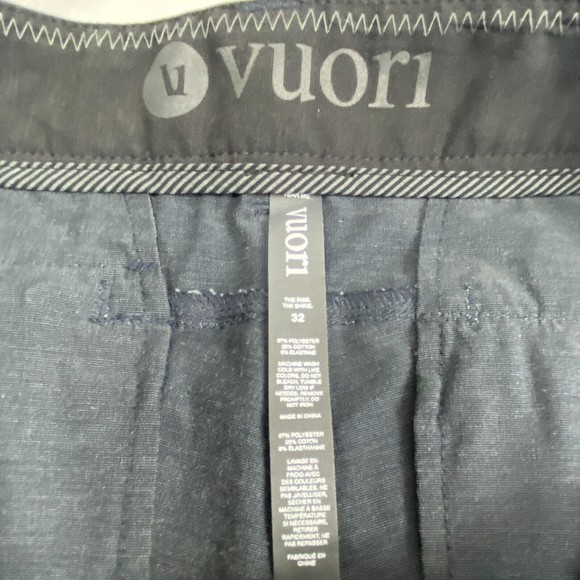 Vuori Men's Flat Front Shorts - Dark Blue - Picture 2 of 12